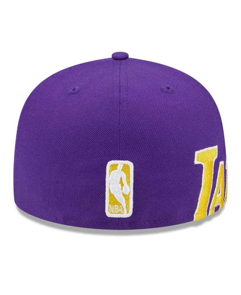 Men's New Era Purple Los Angeles Lakers Side Arch Jumbo 59FIFTY Fitted Hat