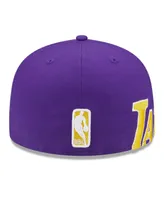 Men's New Era Purple Los Angeles Lakers Side Arch Jumbo 59FIFTY Fitted Hat