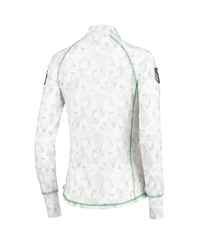 Women's Colosseum White Oregon Ducks Oht Military-Inspired Appreciation Officer Arctic Camo 1/4-Zip Jacket