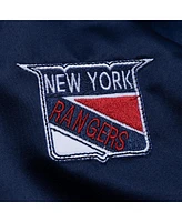 Men's Mitchell & Ness Navy New York Rangers Satin Full-Snap Varsity Jacket