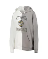 Women's Gameday Couture Gray, White West Virginia Mountaineers Split Pullover Hoodie