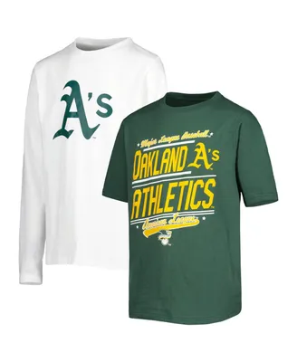 Youth Boys Stitches Green, White Oakland Athletics Combo T-shirt Set