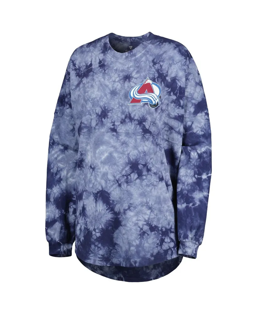 Women's Fanatics Navy Colorado Avalanche Crystal-Dye Long Sleeve T-shirt