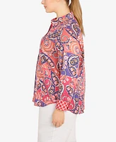 Ruby Rd. Plus Size Wrinkle Resistant Printed Button Down