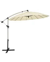 Costway 10ft Patio Offset Umbrella W/ Crank and Cross Base