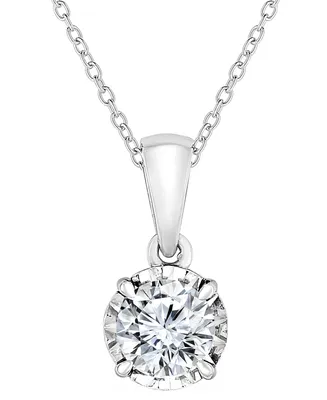 TruMiracle Diamond Solitaire 18" Pendant Necklace (5/8 ct. t.w.) in 14k White Gold