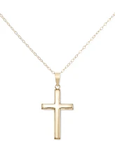 Crystal Pave Cross 18" Pendant Necklace in 10k Gold