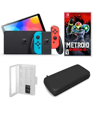 Nintendo Switch Oled in Neon with Pokemon Pearl & Accessories