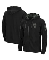 Men's Colosseum Black Nc State Wolfpack Oht Military-Inspired Appreciation Waffle Full-Zip Hoodie
