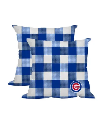 Chicago Cubs 2-Pack Buffalo Check Plaid Outdoor Pillow Set