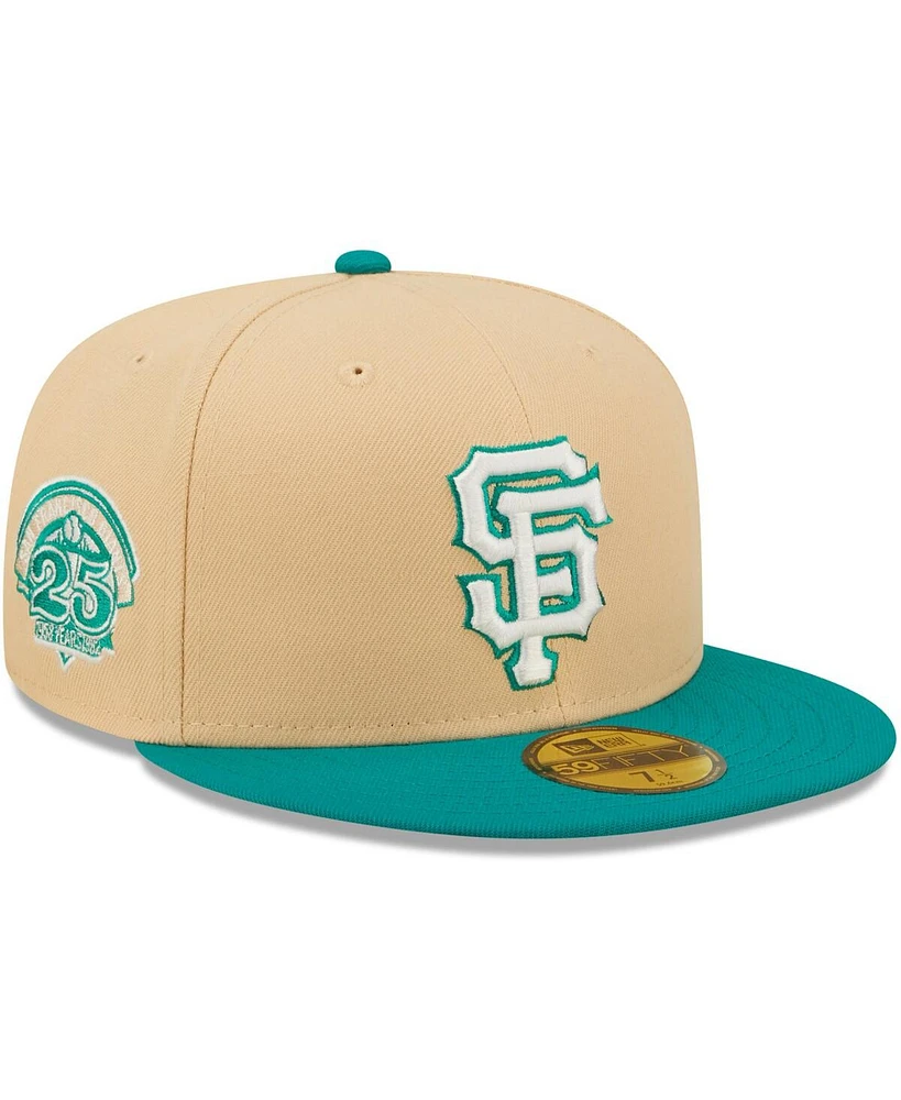Men's New Era Natural, Teal San Francisco Giants Mango Forest 59FIFTY fitted hat