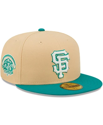 Men's New Era Natural, Teal San Francisco Giants Mango Forest 59FIFTY fitted hat
