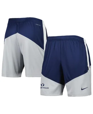 Men's Nike Navy, Gray Byu Cougars Performance Player Shorts