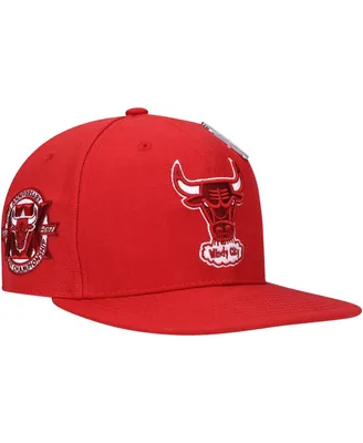 Men's Mitchell & Ness Red Chicago Bulls Hardwood Classics 20th Anniversary Cherry Bomb Fitted Hat