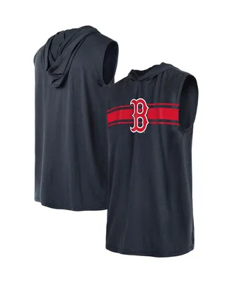 Men's New Era Navy Boston Red Sox Sleeveless Pullover Hoodie