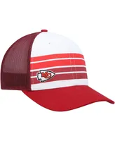 Big Boys and Girls '47 Brand White, Red Kansas City Chiefs Cove Trucker Snapback Hat