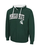 Men's Colosseum Green Michigan State Spartans Big and Tall Full-Zip Hoodie