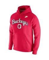 Men's Nike Scarlet Ohio State Buckeyes Script Vintage-Like School Logo Pullover Hoodie