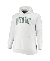 Men's Champion Heathered Gray Michigan State Spartans Big and Tall Reverse Weave Fleece Pullover Hoodie Sweatshirt