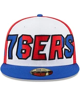 Men's New Era White, Royal Philadelphia 76ers Back Half 9FIFTY Fitted Hat
