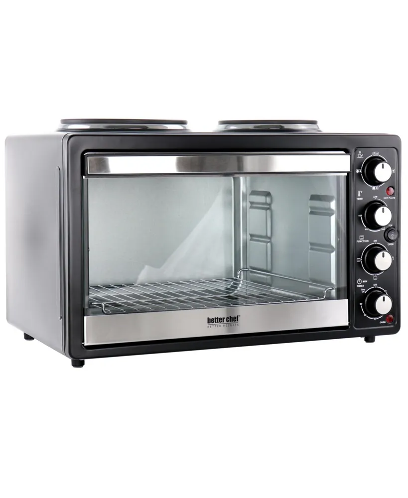 Better Chef Central Xl Toaster Oven and Broiler with Dual Solid Element Burners in Black