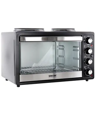 Better Chef Central Xl Toaster Oven and Broiler with Dual Solid Element Burners in Black