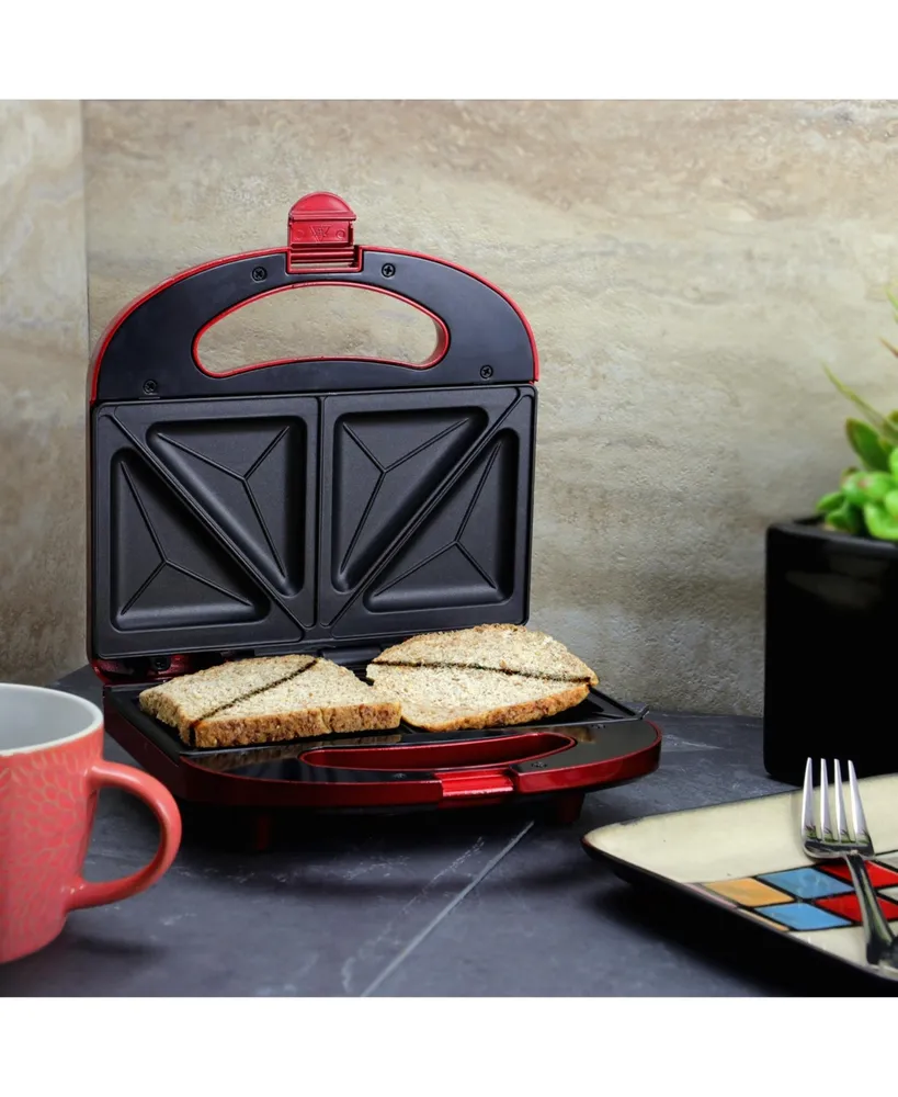 Better Chef 4 Portion Non-Stick Sandwich Grill in Red