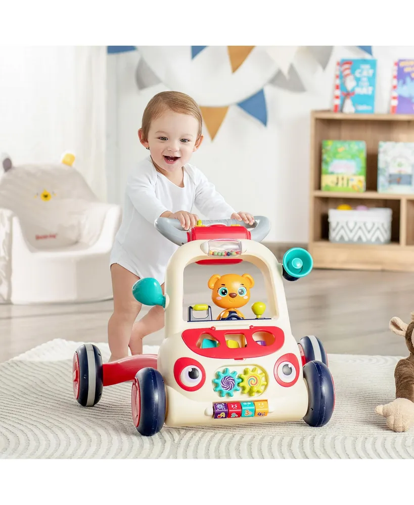 2-in-1 Baby Walker Sit-to-Stand Baby Push Walker