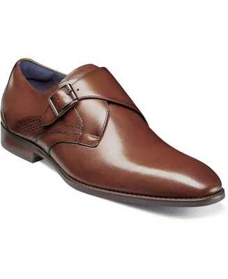 Stacy Adams Men's Karcher Plain Toe Monk Strap Slip-On Dress Shoes