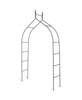 Costway 8'4'' High x 4'7'' Wide Steel Garden Arch Rose Arbor Climbing Plant Outdoor Garden