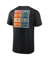 Men's Fanatics Black Kansas City Chiefs vs. Philadelphia Eagles Super Bowl Lvii Matchup Big and Tall Golden Ticket T-shirt