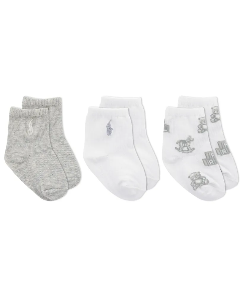 Polo Ralph Lauren Baby Boys or Baby Girls Assorted Socks, Pack of 3