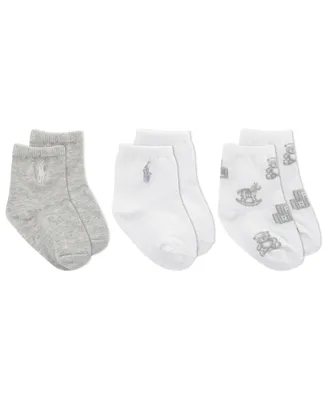 Polo Ralph Lauren Baby Boys or Baby Girls Assorted Socks, Pack of 3