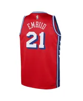 Big Boys Jordan Joel Embiid Red Philadelphia 76ers 2022/23 Swingman Jersey - Statement Edition