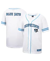 Men's Colosseum White Johns Hopkins Blue Jays Free-Spirited Full-Button Baseball Jersey