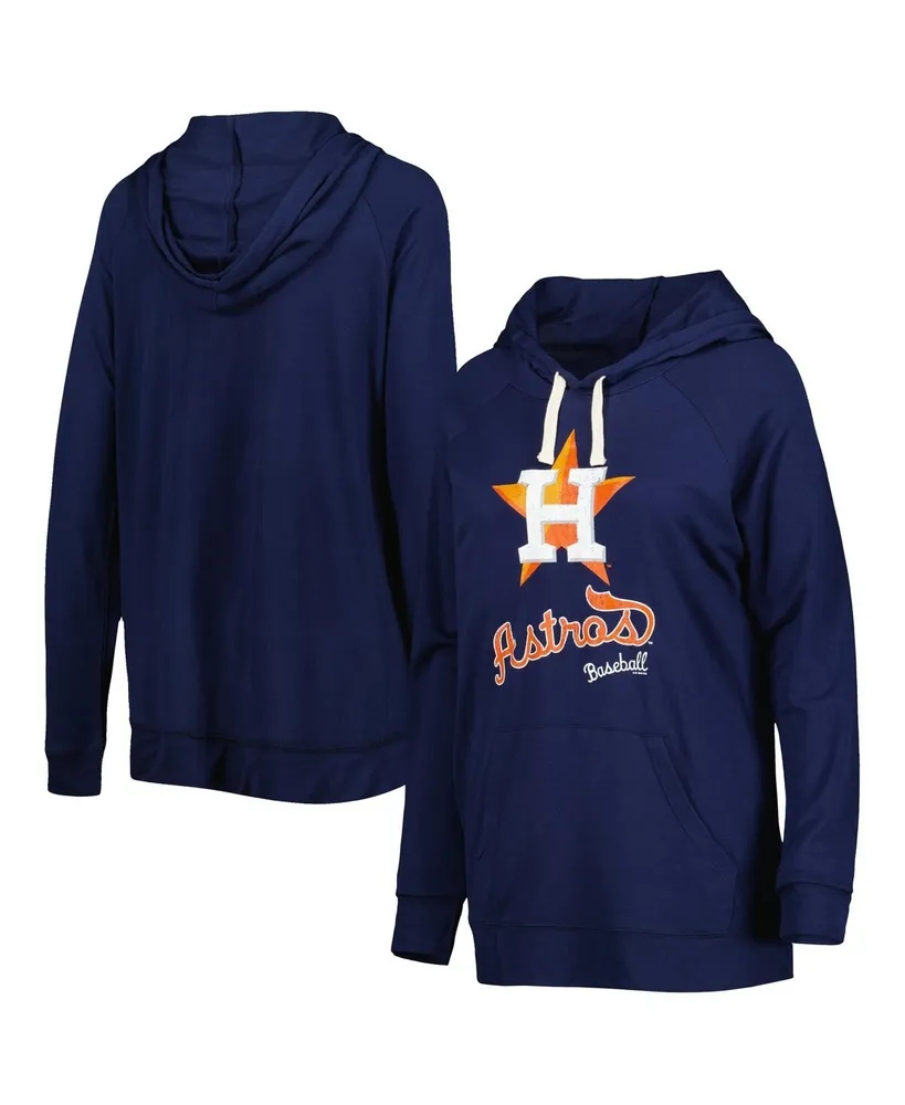 Women's Touch Navy Houston Astros Pre-Game Raglan Pullover Hoodie