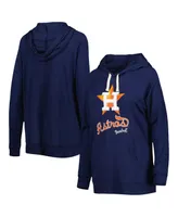 Women's Touch Navy Houston Astros Pre-Game Raglan Pullover Hoodie