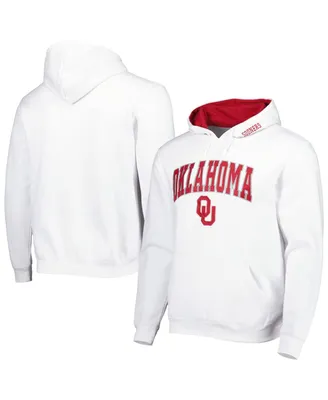 Men's Colosseum White Oklahoma Sooners Arch and Team Logo 3.0 Pullover Hoodie