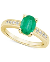 Emerald (1-1/5 ct. t.w.) & Diamond (1/8 Ring 14k Gold