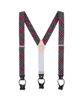 Trafalgar Men's Nicholas Tartan Plaid Button End Silk Suspenders