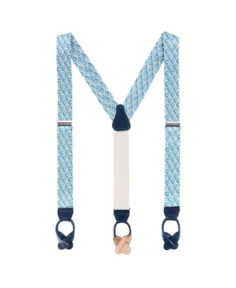 Trafalgar Men's Day Of Golf Silk Button End Suspenders