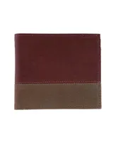 Trafalgar Men's Charing Cross Rfid Leather & Canvas Bi-Fold Wallet