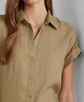 Lauren Ralph Dolman-Sleeve Linen Shirt