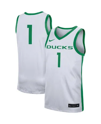 Men's Nike #1 White Oregon Ducks Replica Jersey