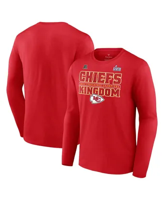 Men's Fanatics Red Kansas City Chiefs 2022 Afc Champions Team Slogan Long Sleeve T-shirt