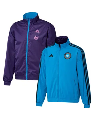 Men's adidas Blue, Purple Charlotte Fc 2023 On-Field Anthem Full-Zip Reversible Team Jacket