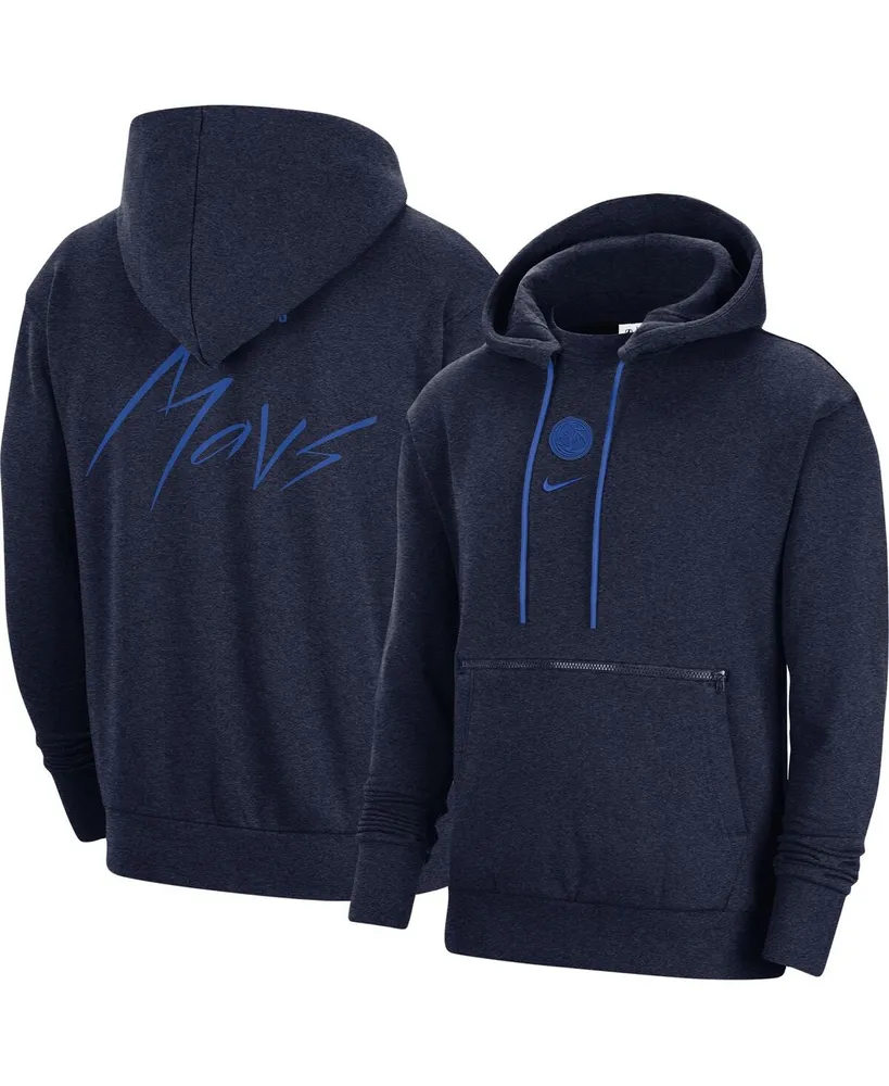 Men's Nike Heather Navy Dallas Mavericks Courtside Versus Flight Pullover Hoodie