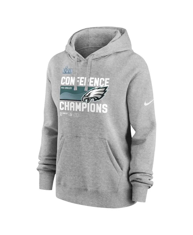 Women's Nike Heather Gray Philadelphia Eagles 2022 Nfc Champions Locker Room Trophy Collection Pullover Hoodie