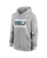 Women's Nike Heather Gray Philadelphia Eagles 2022 Nfc Champions Locker Room Trophy Collection Pullover Hoodie