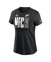 Women's Nike Black Philadelphia Eagles 2022 Nfc Champions Iconic T-shirt